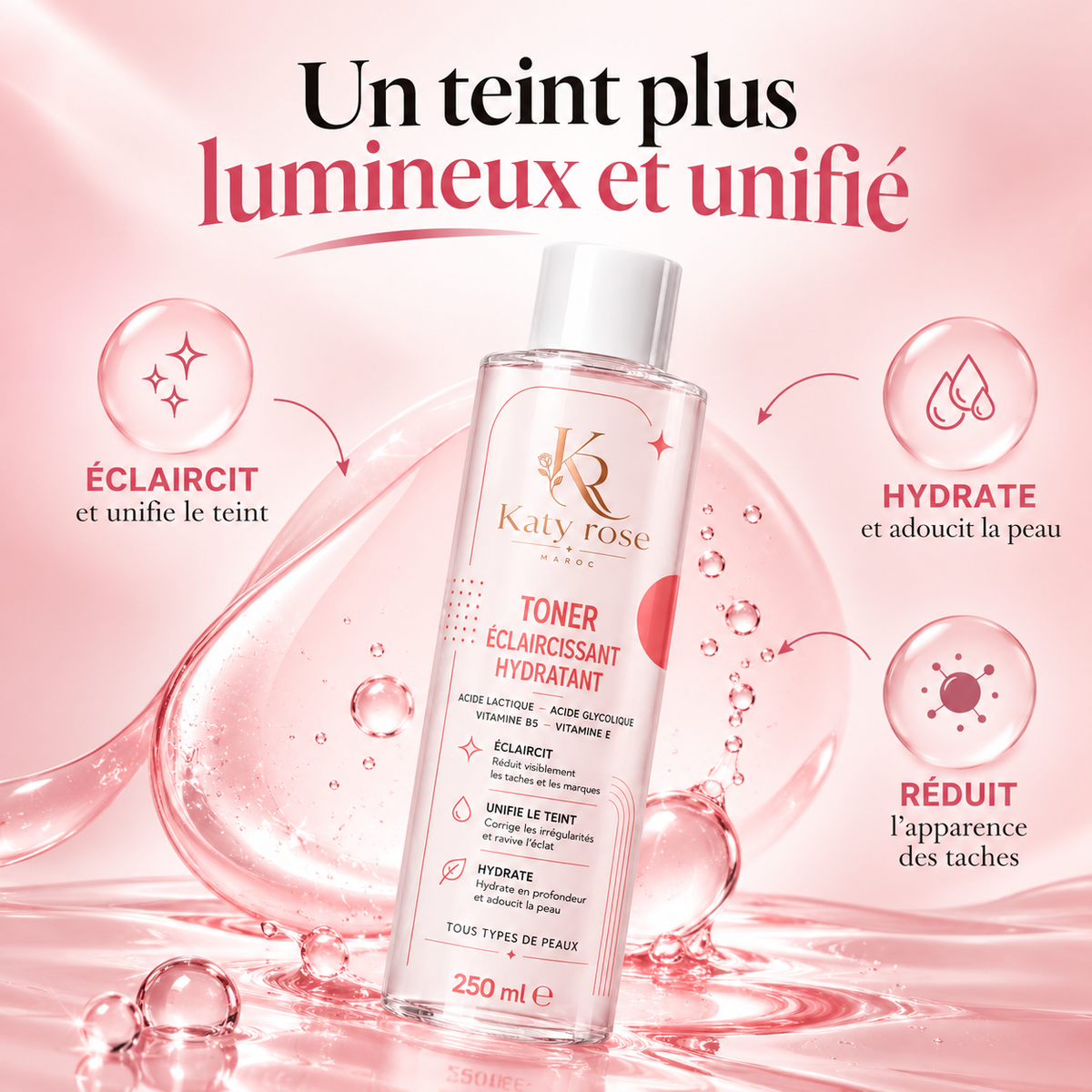 Toner Éclaircissant Hydratant – 250 ml